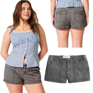 HOLLISTER Low Rise Shortie Shorts Grey NEW WITH TAGS